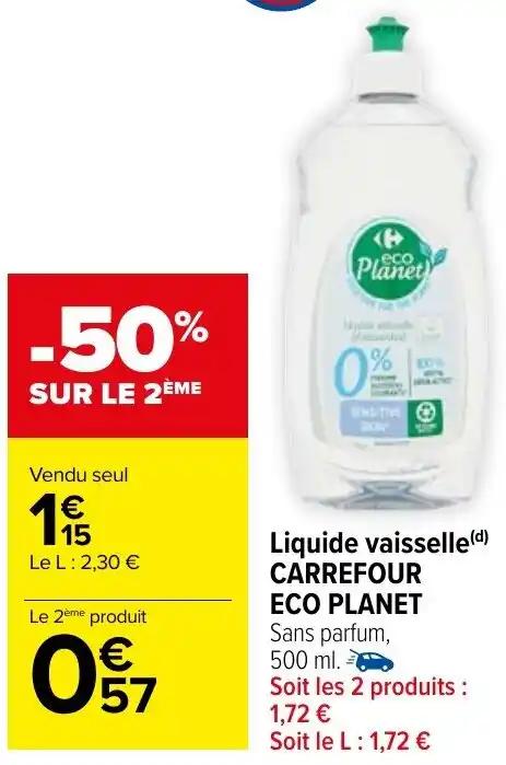 Liquide vaisselle (d) CARREFOUR ECO PLANET Sans parfum,