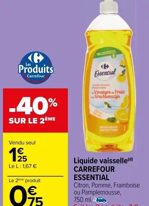 Liquide vaisselle(d) CARREFOUR ESSENTIAL