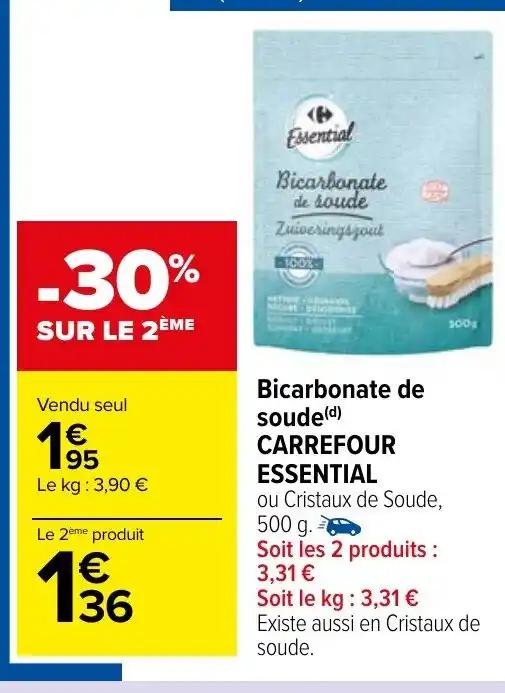 Bicarbonate de soude(d) CARREFOUR ESSENTIAL