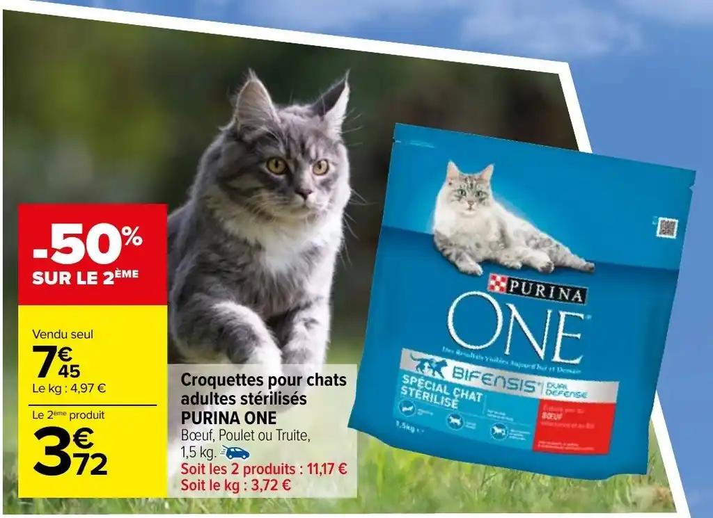 Croquettes pour chats adultes stérilisés PURINA ONE
