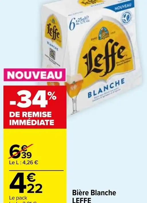 Bière Blanche LEFFE 5,7% vol., 6 x 25 cl.