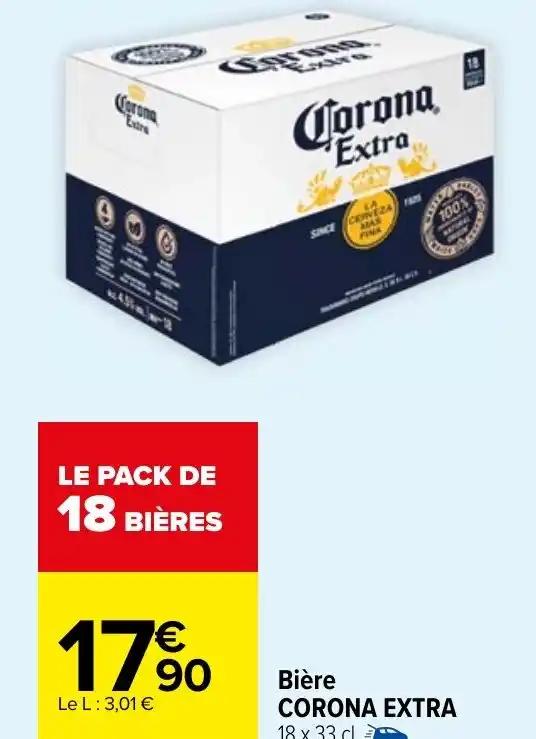 Bière CORONA EXTRA 18 x 33 cl. -