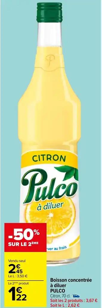 Boisson concentrée à diluer PULCO Citron, 70 cl.