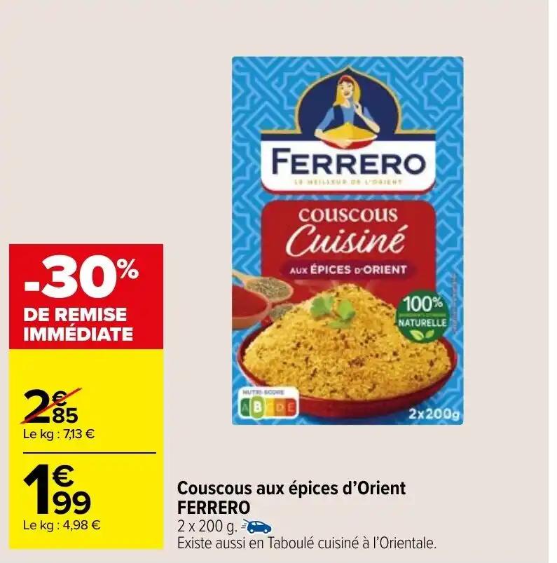 Couscous aux épices d'Orient FERRERO