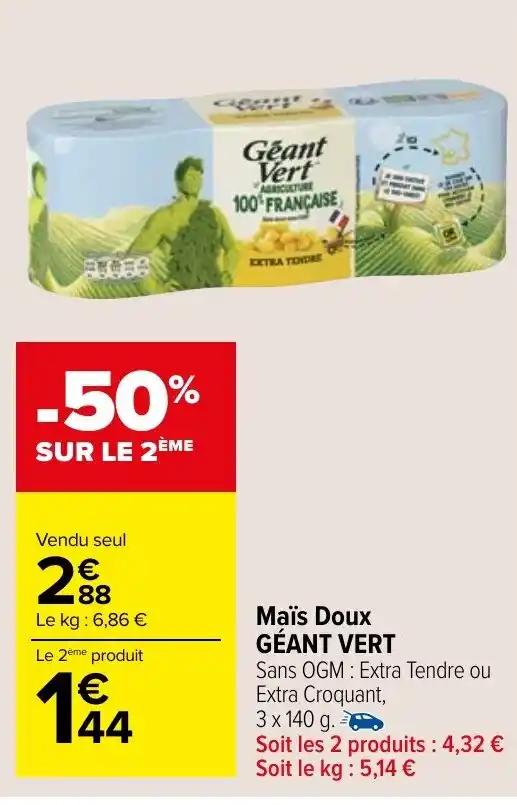 Maïs Doux GÉANT VERT