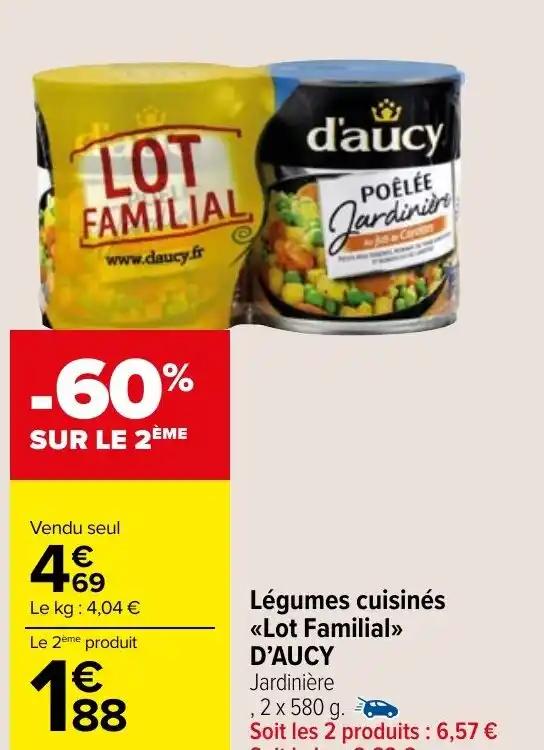 Légumes cuisinés <<Lot Familial>> D'AUCY