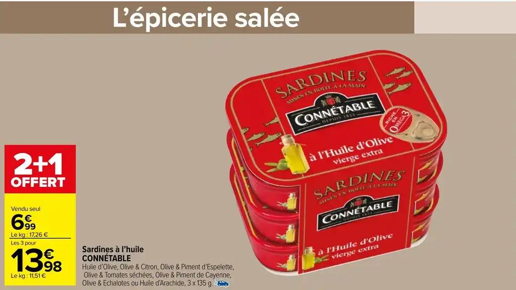 Sardines à l'huile CONNÉTABLE