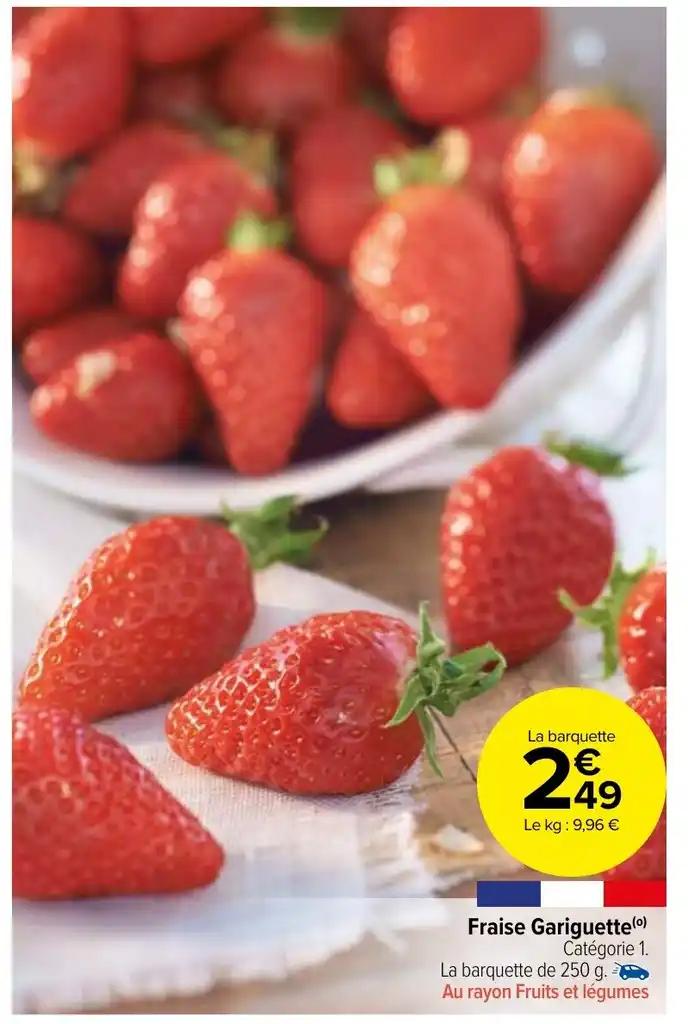 Fraise Gariguette (°) Catégorie 1.