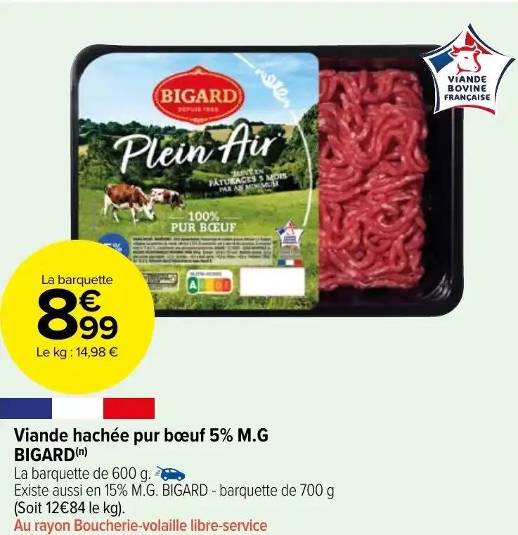 Viande hachée pur boeuf 5% M.G BIGARD(n)