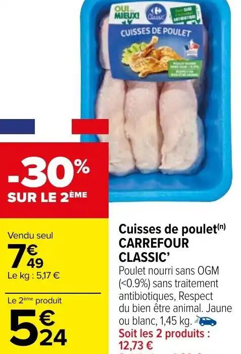 Cuisses de poulet(n) CARREFOUR CLASSIC'