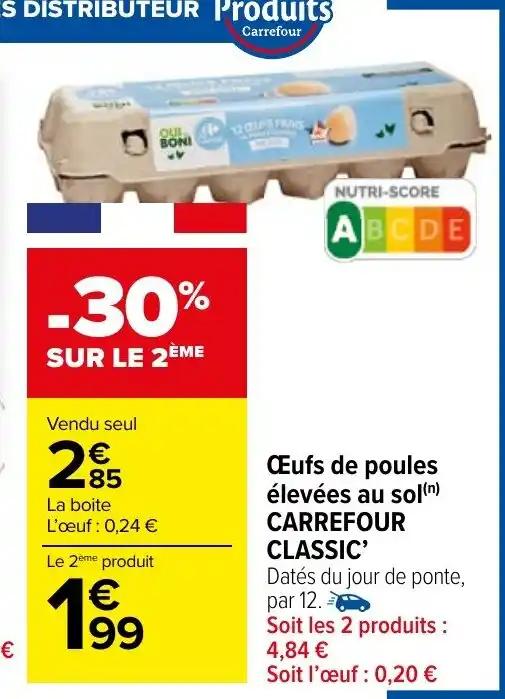 Œufs de poules élevées au sol(n) CARREFOUR CLASSIC'