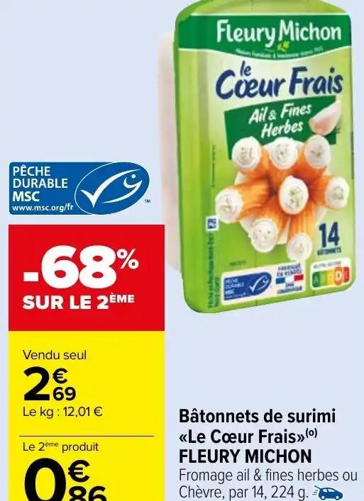 Bâtonnets de surimi «Le Cœur Frais» (0) FLEURY MICHON