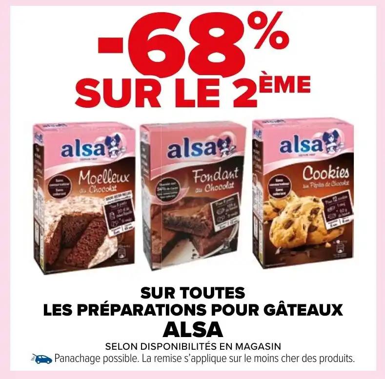 SUR TOUTES LES PRÉPARATIONS POUR GÂTEAUX ALSA