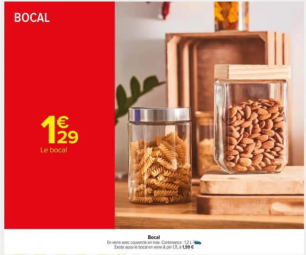 Bocal En verre avec couvercle en inox.