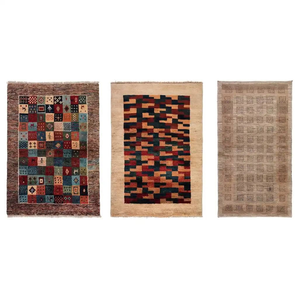 Persisk gabbeh l Tapis, poils hauts, fait main coloris assortis, 110x175 cm