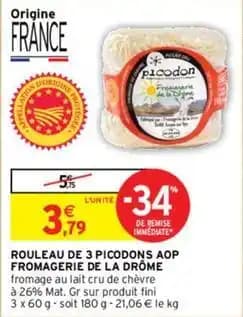 Fromagiere de la drome - rouleau de 3 picodons aop