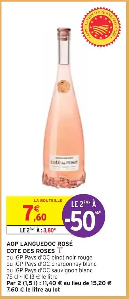 COTE DES ROSES AOP LANGUEDOC ROSÉ