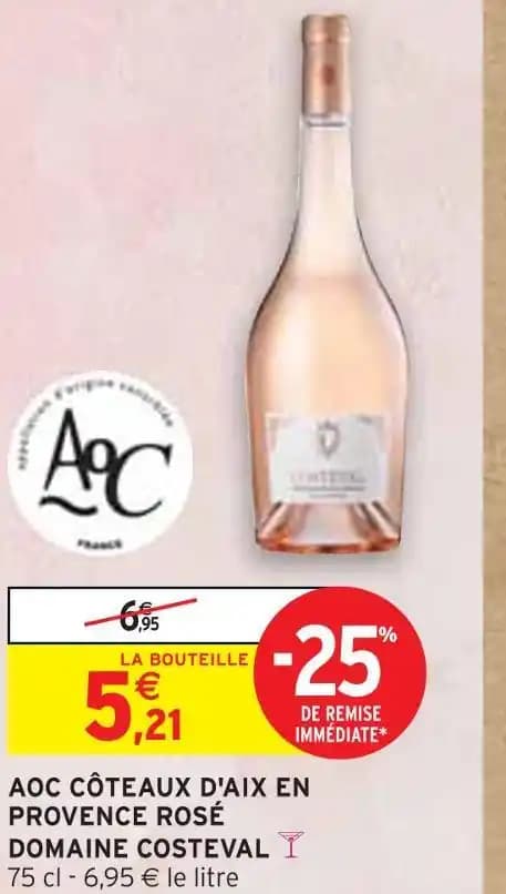 DOMAINE COSTEVAL AOC CÔTEAUX D'AIX EN PROVENCE ROSÉ