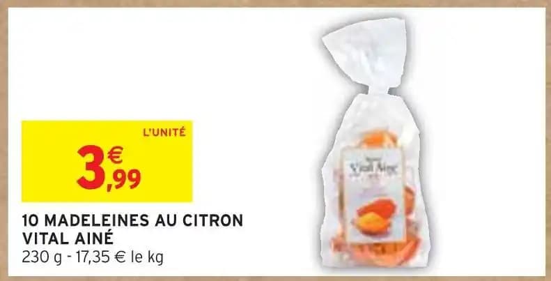 VITAL AINÉ 10 MADELEINES AU CITRON