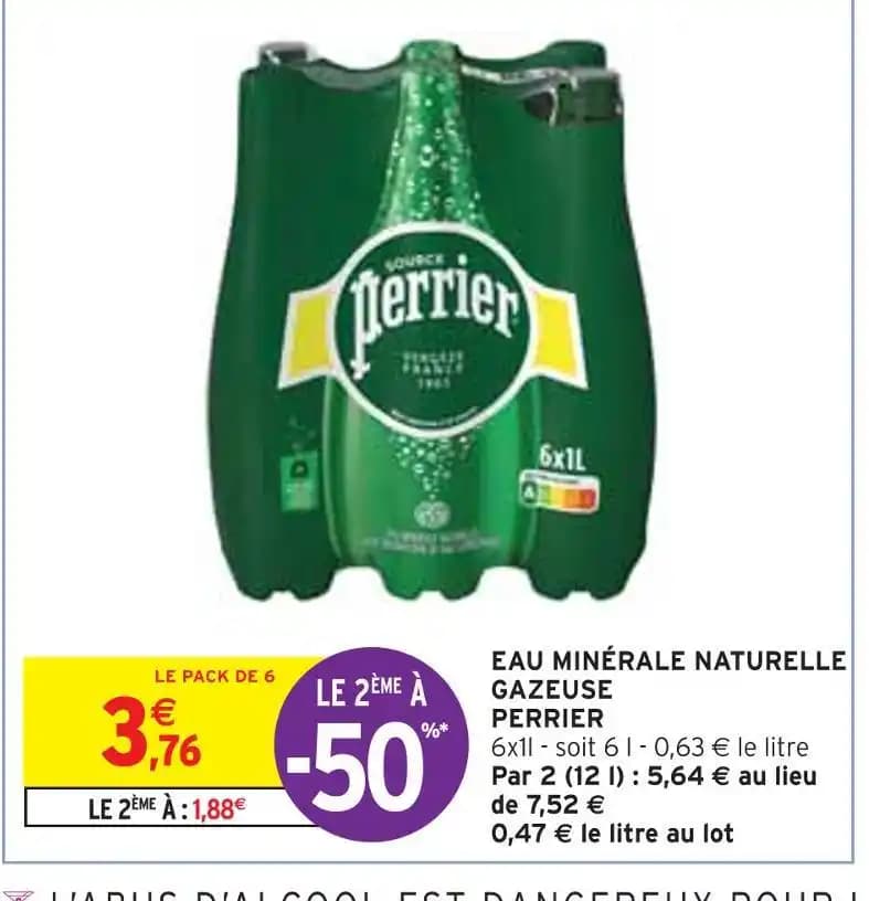 PERRIER EAU MINÉRALE NATURELLE GAZEUSE