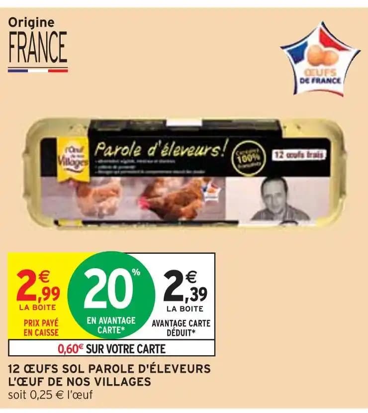 L’ŒUF DE NOS VILLAGES 12 ŒUFS SOL PAROLE D'ÉLEVEURS