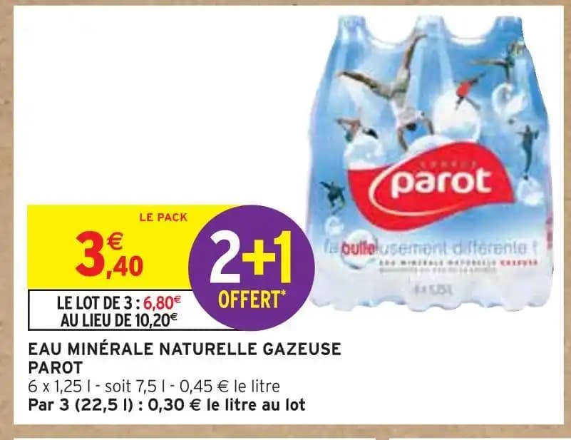 PAROT EAU MINÉRALE NATURELLE GAZEUSE