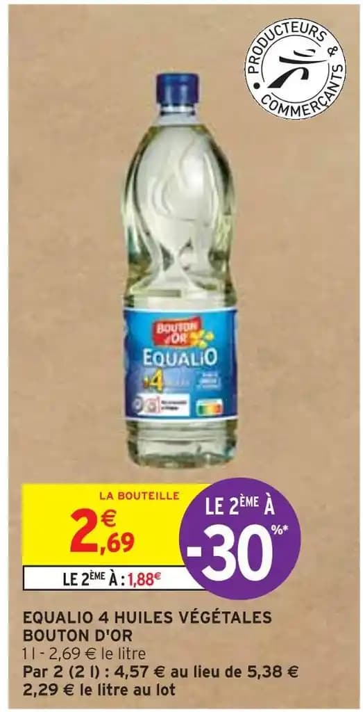 BOUTON D'OR EQUALIO 4 HUILES VÉGÉTALES