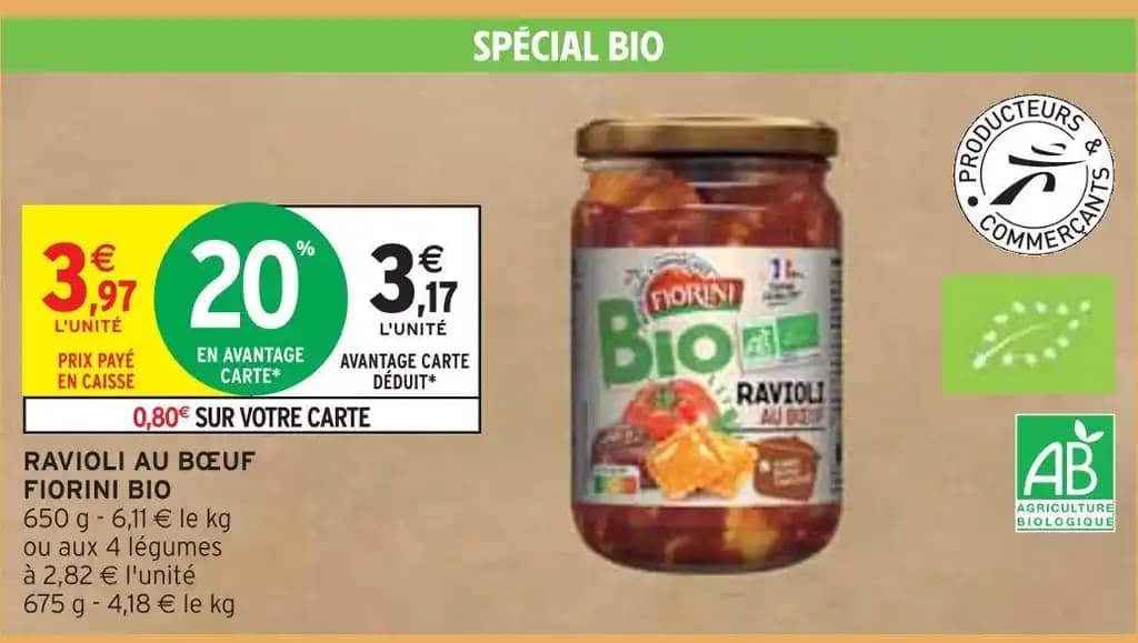 FIORINI RAVIOLI AU BŒUF BIO