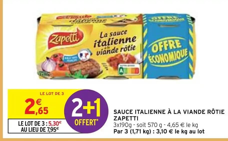 ZAPETTI SAUCE ITALIENNE À LA VIANDE RÔTIE