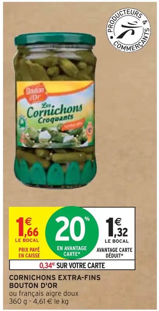 BOUTON D'OR CORNICHONS EXTRA-FINS