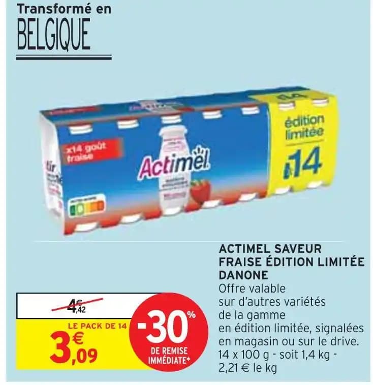 DANONE ACTIMEL SAVEUR FRAISE ÉDITION LIMITÉE