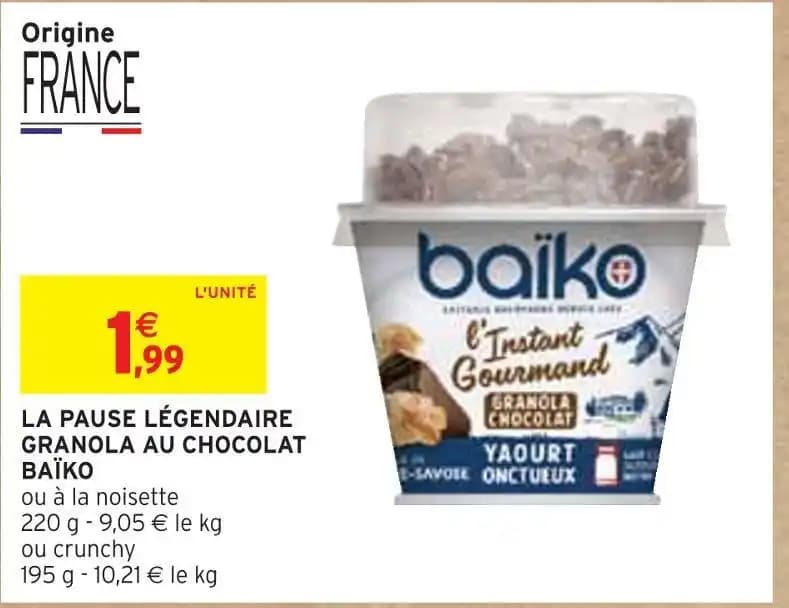 BAÏKO LA PAUSE LÉGENDAIRE GRANOLA AU CHOCOLAT
