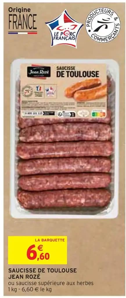 JEAN ROZÉ SAUCISSE DE TOULOUSE