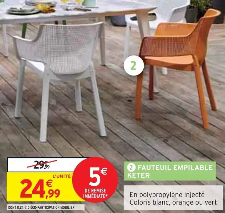 KETER FAUTEUIL EMPILABLE
