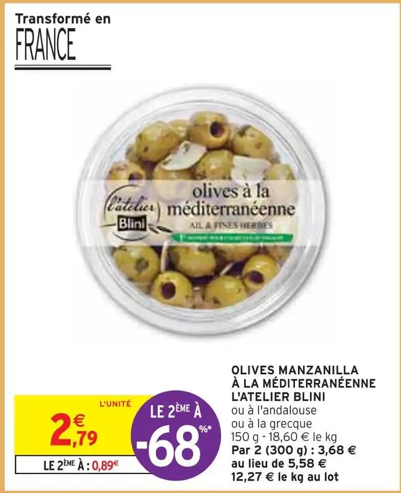 L'ATELIER BLINI OLIVES MANZANILLA À LA MÉDITERRANÉENNE