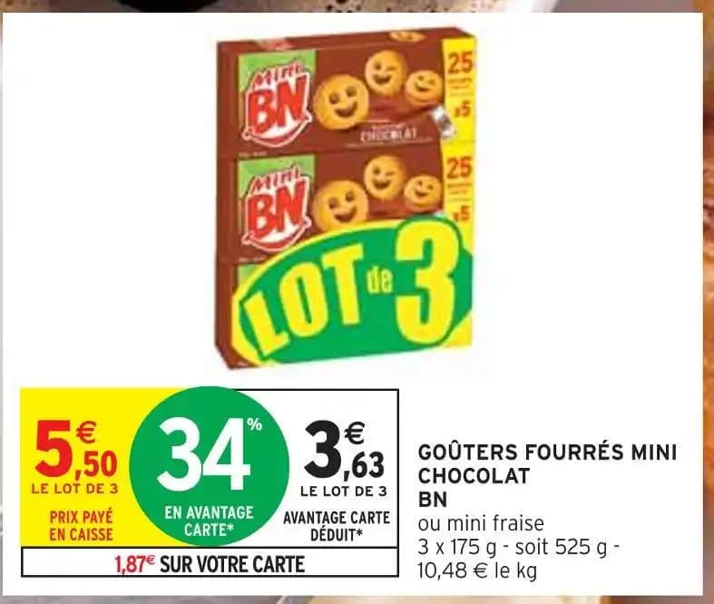 BN GOÛTERS FOURRÉS MINI CHOCOLAT