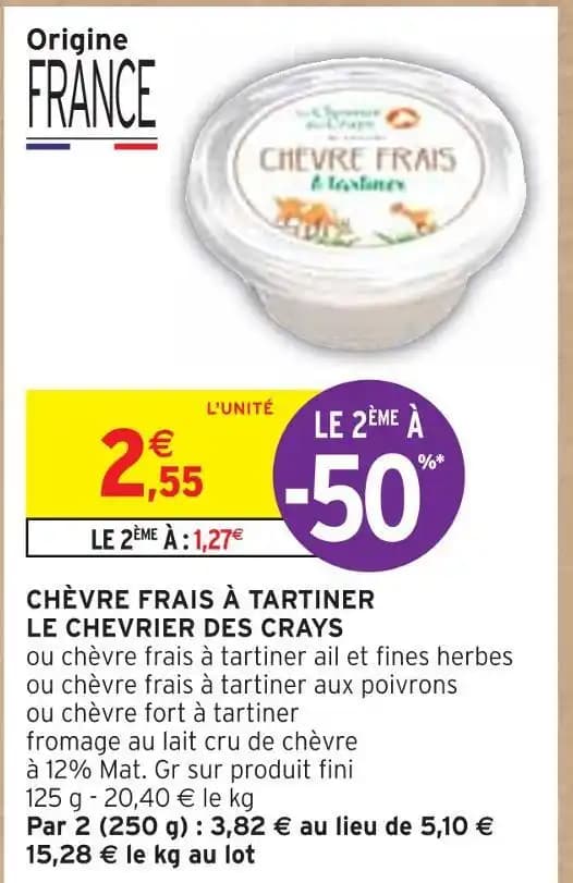 LE CHEVRIER DES CRAYS CHÈVRE FRAIS À TARTINER