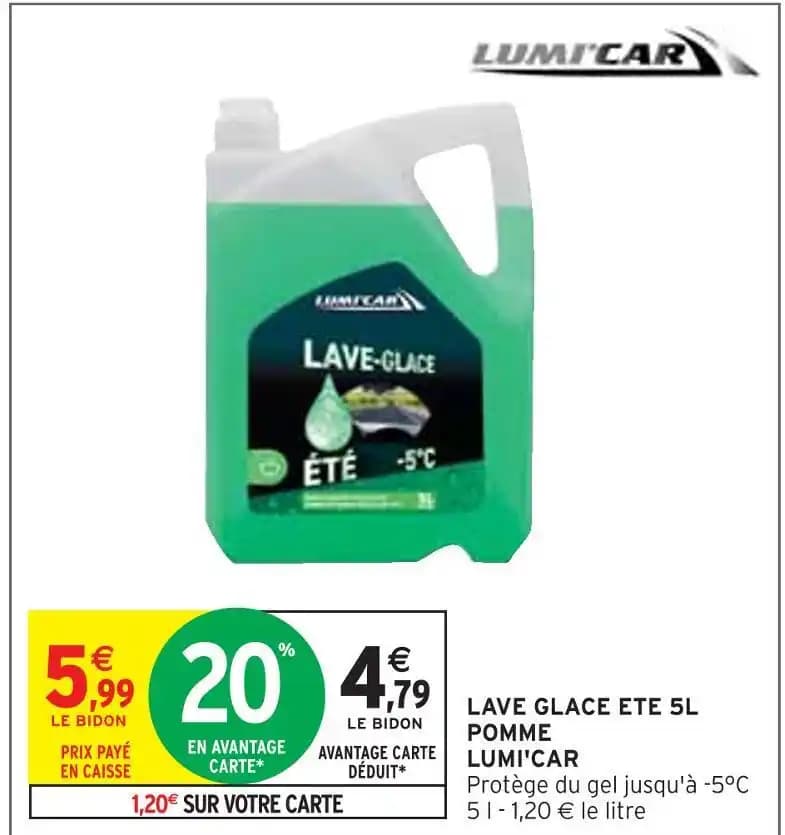 LUMI'CAR LAVE GLACE ETE 5L POMME