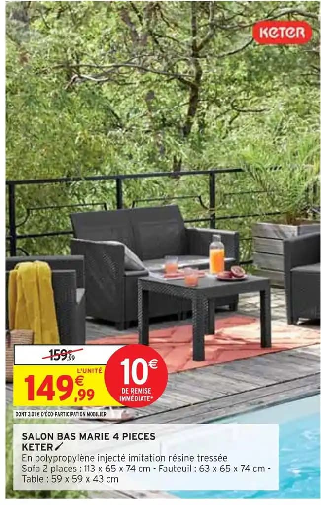 Keter SALON BAS MARIE 4 PIECES