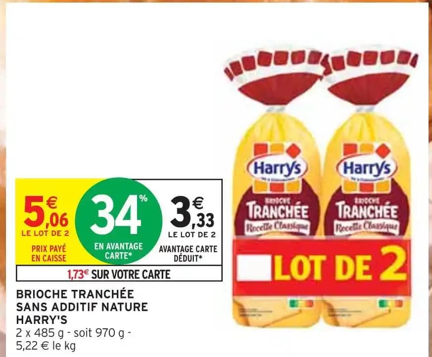 HARRY'S BRIOCHE TRANCHÉE SANS ADDITIF NATURE