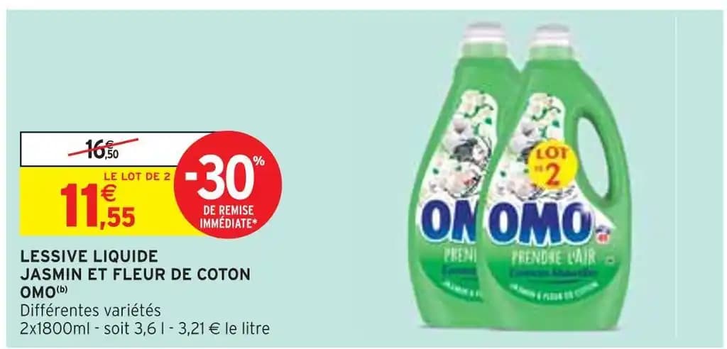 OMO LESSIVE LIQUIDE JASMIN ET FLEUR DE COTON(b)