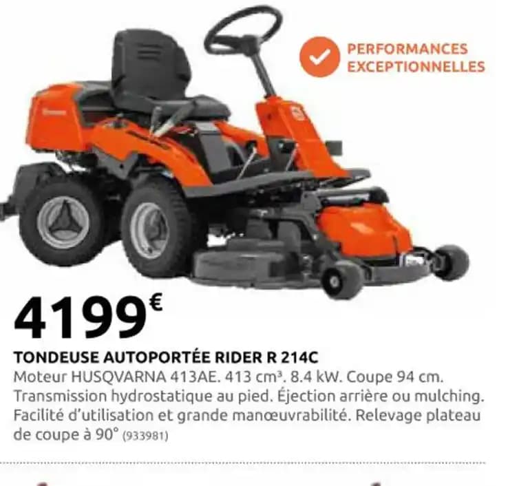 TONDEUSE AUTOPORTÉE RIDER R 214C