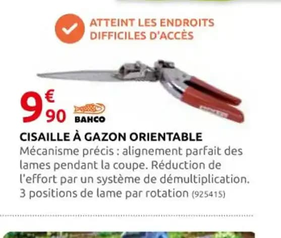 CISAILLE À GAZON ORIENTABLE