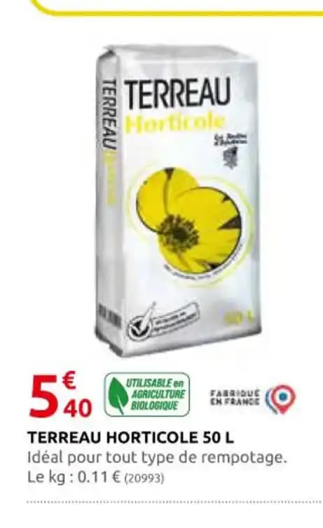 TERREAU HORTICOLE 50 L