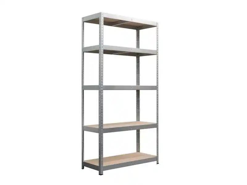 Etagère acier galvanisé SPACEO, 5 tablettes l.90xH.180xP.40