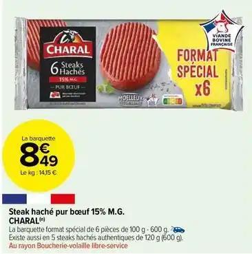 Charal - steak haché pur boeuf 15% m.g