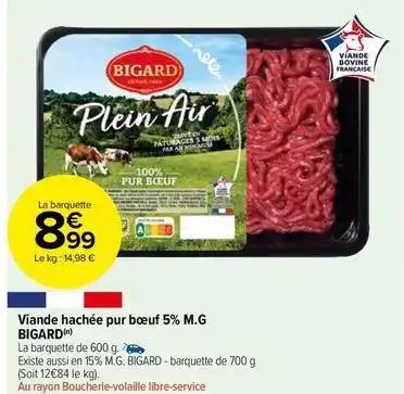 Bigard - viande hachée pur bœuf 5% m.g