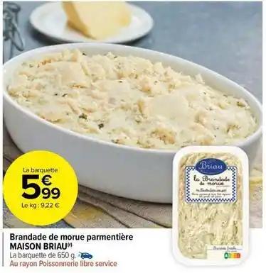 Maison briau brandade de morue parmentière