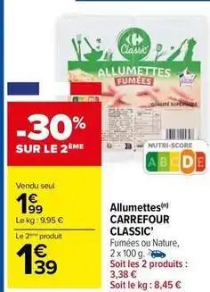 Carrefour - allumettes classic'