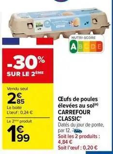 Carrefour - oeufs de poules elevees au sol